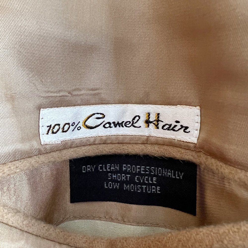 Vintage 100% Camel Hair Union Made Oversized Long Blazer Jacket Coat Preppy USA - Picture 7 of 11